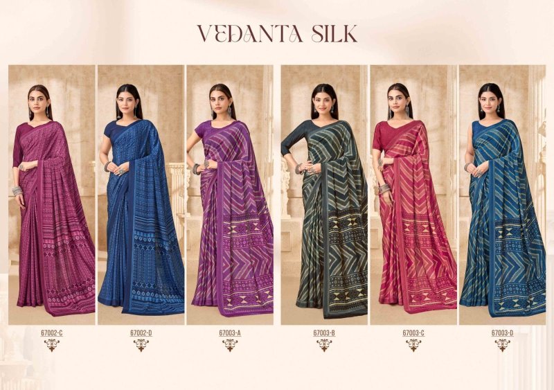 Vedanta Silk 54 By Ruchi Silk Crepe Printed Saree